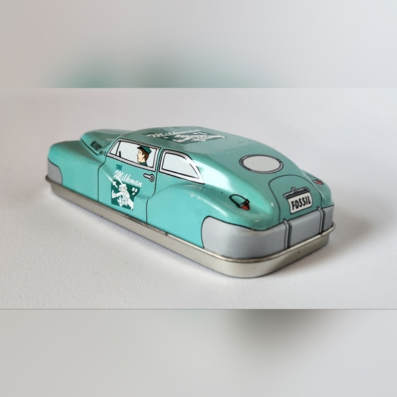 Vintage Fossil Watch Milkman Car Tin Box Collectible Tin 1991 - Picture 8 of 9